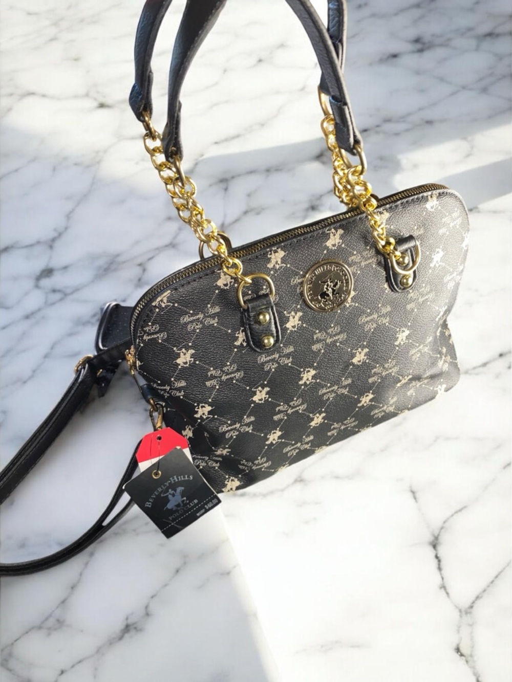 NWT Beverly Hills Polo Club structured dome satchel